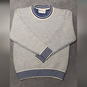 Men's Crewneck Sweater - Blue and White